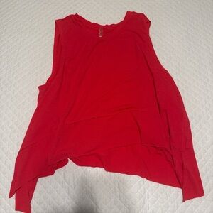 Women’s Red Sleeveless Layered Tank Top